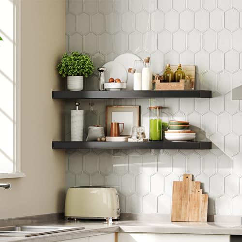 Floating Shelves for Wall (Black / 31.5 Inches)