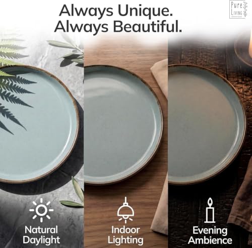 16 Piece Stoneware Dinnerware Set for 4 (Rustic / Smoke Blue / Set for 4 (16pcs))