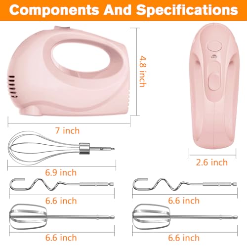 Handmixer Electric Handheld (Pink)
