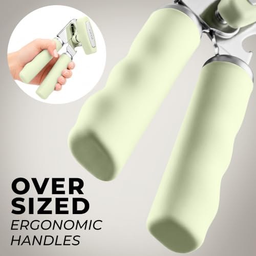 Stainless Steel Swing Open Manual Can Opener Comfortable Grip (Matcha Cream / Swing Open)