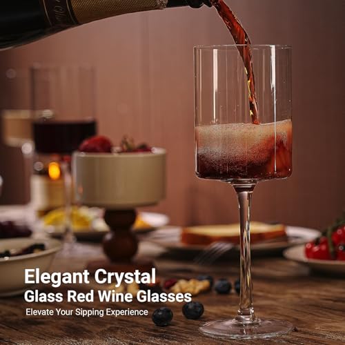 Square Crystal Wine Glasses Set of 2 (2 Count)