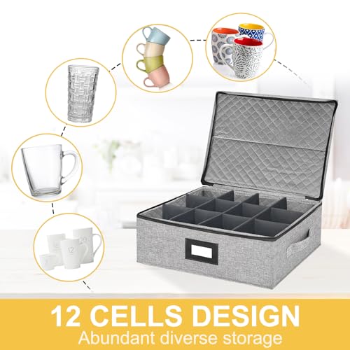 Coffee Mug Storage Box with Dividers