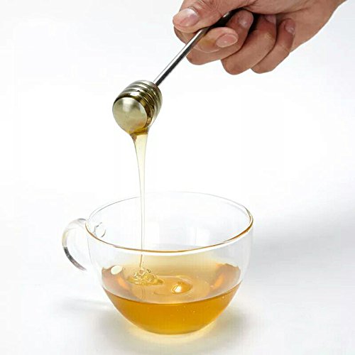 Honey Dipper Stick Stainless Steel Wand for Honey Pot Containers (1 Pcs Silver)