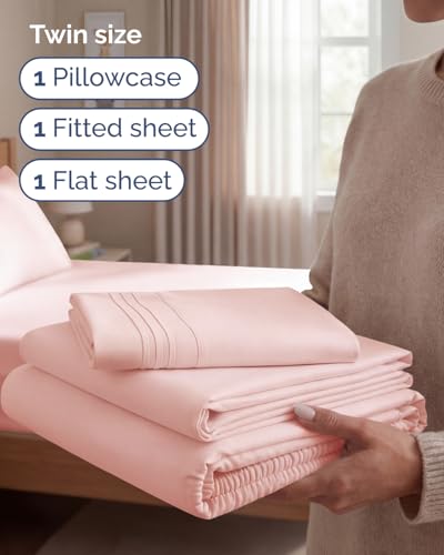 Twin Size 3 Piece Sheet Set (31 - Baby Pink / Twin)