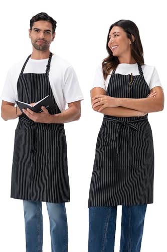 Unisex Chef Apron (Pinstripe, 2 Pack)