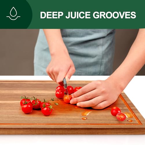 20" XL Extra Large Wood Cutting Boards for Kitchen Acacia Charcuterie Board (20"L x 15"W)