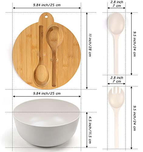 Large Salad Bowl with Lid (White ring)