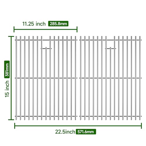 15" Stainless Steel Cooking Grate for Weber Spirit 200 Series (15" Dx 22.5" W)