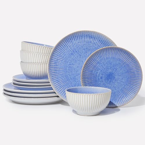 Ceramic Dinnerware Sets for 4 (Blue / Set (12pcs))