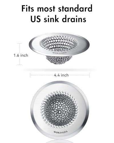 4 Pack Kitchen Sink Drain Strainer (Silver Silver Silver Silver)