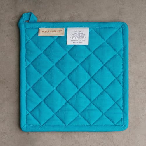 Pot Holders 100% Cotton Potholders (080 - Flower in the Field / 8" x 8" (Pot Holder Pack of 1))