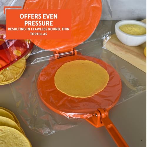 USA Aluminum Tortilla Press 8 (Aluminum- Orange / 8")