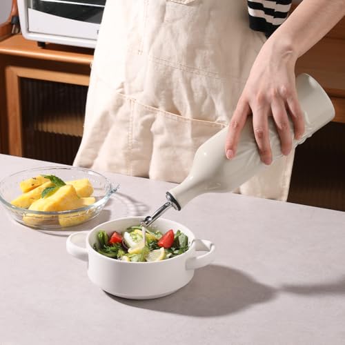 Sweejar Large Ceramic Olive Oil Dispenser Bottle (Beige / 24 oz, Set of 1)