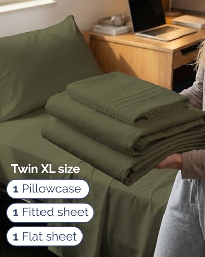 Twin XL 3 Piece Sheet Set (15 - Sage Green / Twin XL)