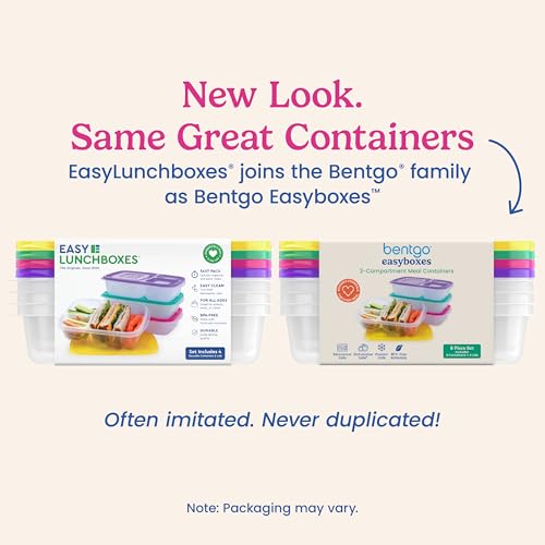 Easyboxes Original Stackable Lunch Boxes (Brights (4-Pack))