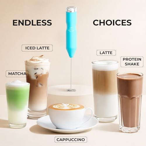 Powerful Frother Wand AA Batteries Included (Blue Teal / Majestic Frother)