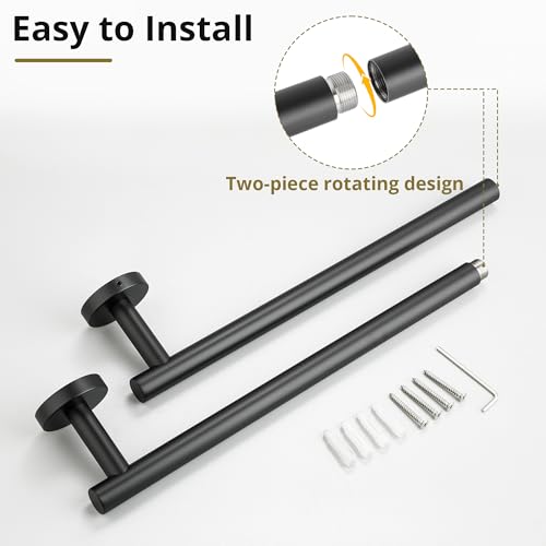 Towel Racks for Bathroom 24 Inch (Matte Black)