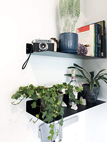 Made in USA Linear Floating Shelf (24-inch X 8-inch Powder Coated Matte Black)