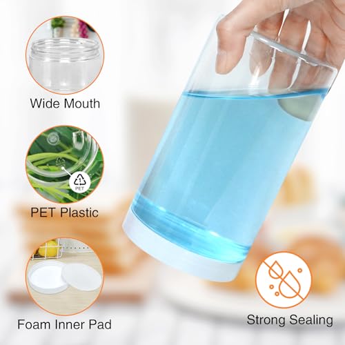 32 OZ Plastic Jars with Lids (32OZ 16Pcs White)