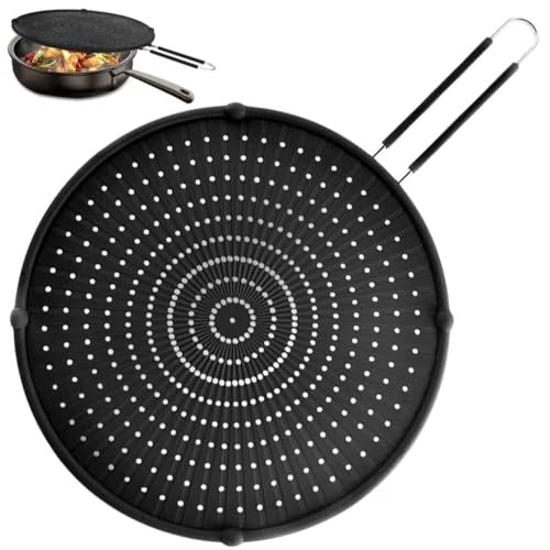 Silicone Splatter Screen for Frying Pan (black1)