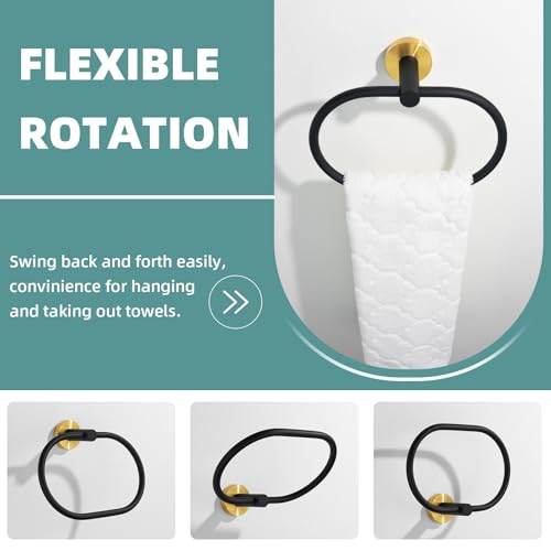 Towel Ring Gold and Black (Oval - Black & Gold)