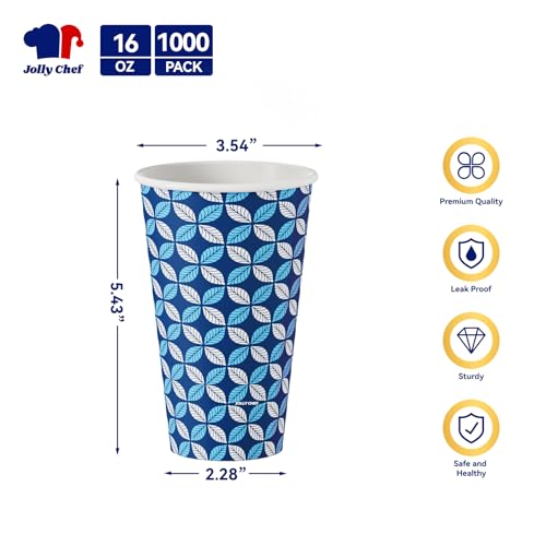 1000 Pack Paper Coffee Cups 16 oz (16oz-1000)
