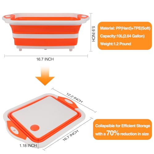 Collapsible BBQ Prep Tub (Orange)