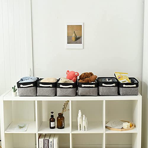 Storage Basket for Organizing (Black&Grey / Small -11.8Lx7.9Wx5.2H)