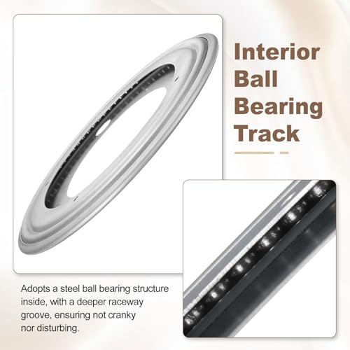 3Pcs 8 Inch Rotating Bearing Plate (Silver / 8 Inch)