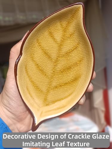 Ceramic Spoon Rest for Stove Top & Kitchen Counter Cooking Spoon Holder for Stove (A, Fall yellow)