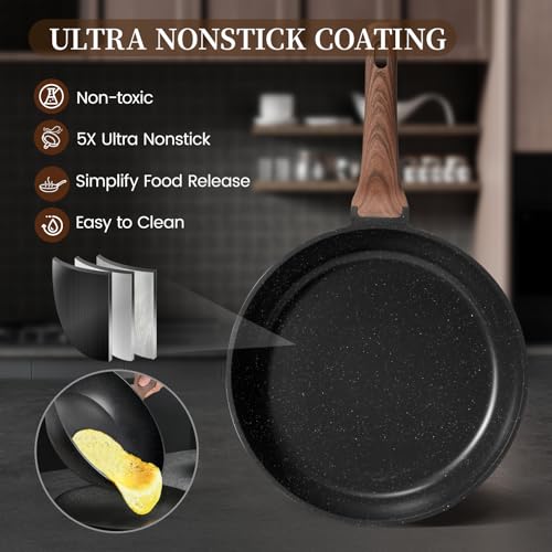 16Pcs Ceramic Pots and Pans Set Non Stick
