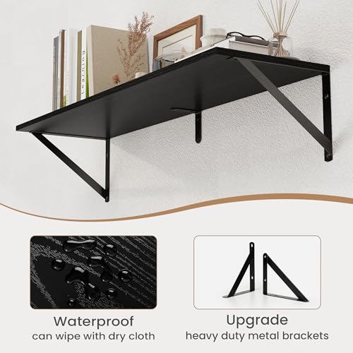 Black Deep Floating Shelves for Wall