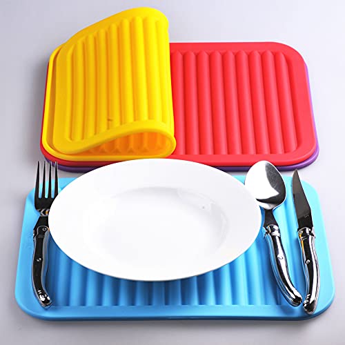 Yellow Silicone Trivet Mat for Hot Pans and PotsS Hot Pads Counter Mat Heat Resistant Table Dish Drying Mat or Placemats 2 Pack (2 Count)