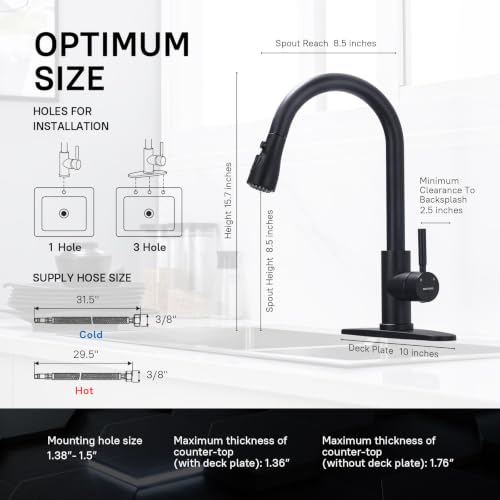 Pull Down Kitchen Faucet (Matte Black)