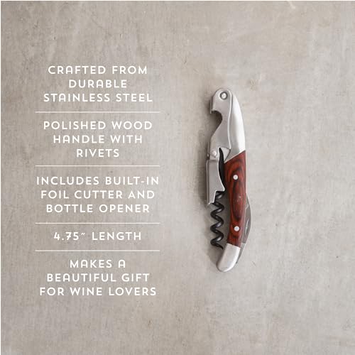 Double Hinged Waiters Corkscrew Wine Opener with Built