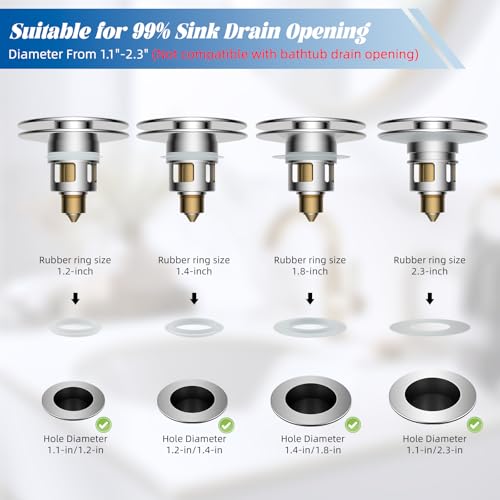 All Metal 2 in 1 Bathroom Sink Stopper (Chrome)