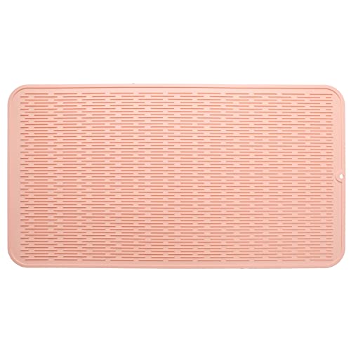 Silicone Dish Drying Mat for Multiple Usage (Pink / 32"L x 18"W)