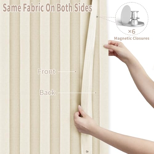 Closet Curtains for Bedroom Closet Door (Butter Cream / 52"W x 78"L (Pack of 1))