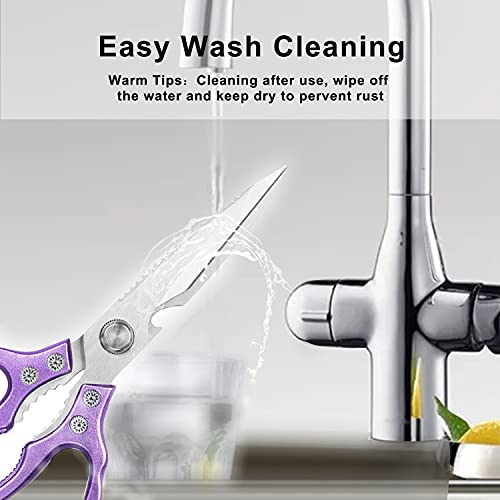 Heavy Duty Sharp Kitchen Scissors (Purple)