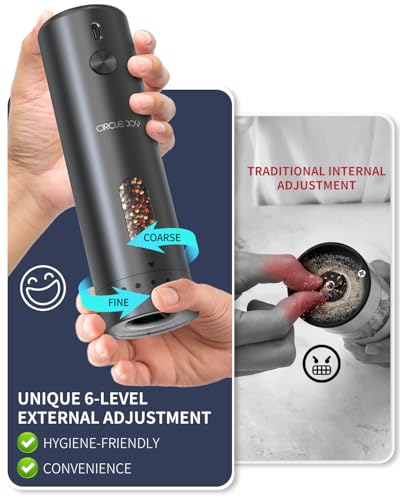 Electric Pepper Grinder Rechargeable (Black - Plus)