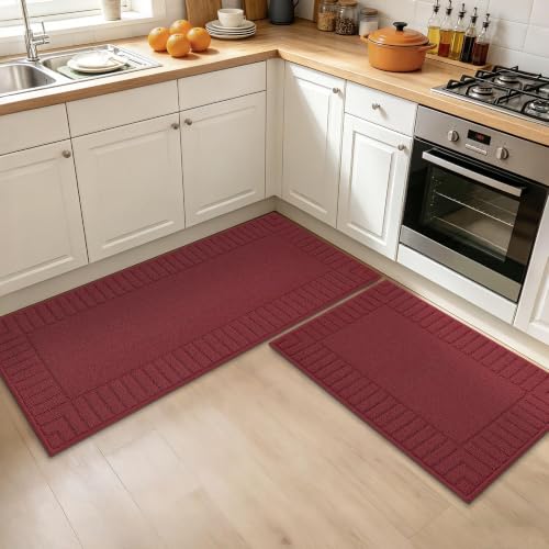 Kitchen Rugs Non Slip Washable 2PCS