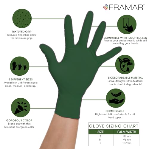 Biodegradable Green Gloves Latex Free Large (Large)