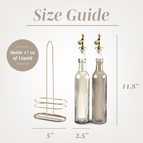 Glass Olive Oil Bottle Dispenser (Fluted / Brown)
