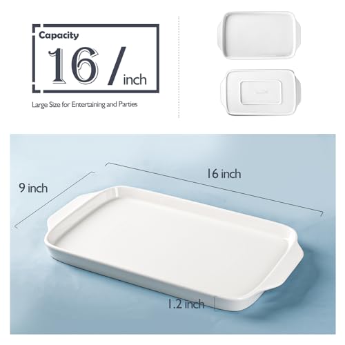Large Serving Platter with Handles 16"x9" (3 Count)