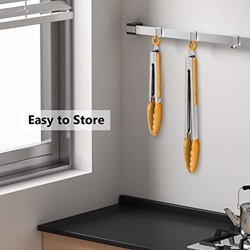 2 Pack Silicone Kitchen Tongs (Orange)
