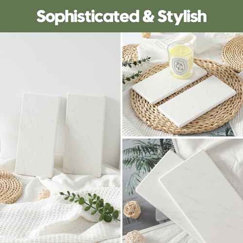 2PCS Diatomite Marble Stone Drying Mat for Kitchen Counter (2 Pack - Marble Pattern - 8"x 3.8")