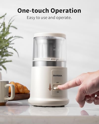 One Touch Coffee Grinder Electric (White / 1 BOWL)