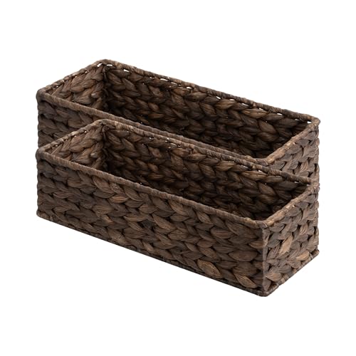 Small Toilet Paper Basket (Brown(water Hyacinth) / 15 ¾"L x 6 ½"W x 4 ¼"H)
