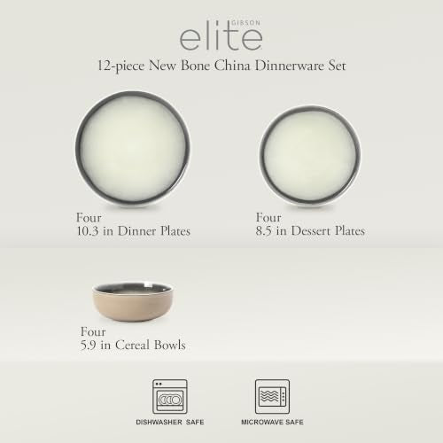 Island Bay 12 (Service for 4 (12pcs) / Black & Cream (Island Bay))