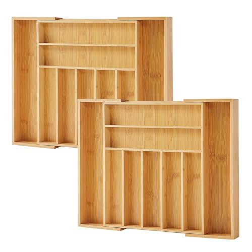 Bamboo Drawer Organizer (Natural / 9 Slot)